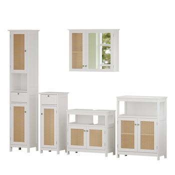 Conjunto De Muebles De Baño Rosario 5 Partes, Con Armario Alto Vicco