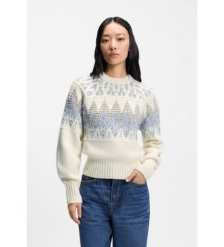 BOSS para mujer. 50551269 Jersey Farombo blanco roto (M), Casual, Lana