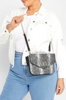 Bolso Gris Antracita Serpiente