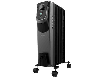 Radiador de aceite - Cecotec ReadyWarm 7000 Space 360 Black, 1500 W,7 módulos, 18 m², Tecnología 360º, Negro