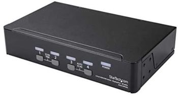 StarTech.com Switch Conmutador KVM de 4 Puertos DisplayPort - 4K 60Hz - para Una Pantalla - Switch KVM de 4 Puertos DP 1.2 con Hub Ladrón USB 2.0 y Audio - Dell, HP, Apple - TAA
