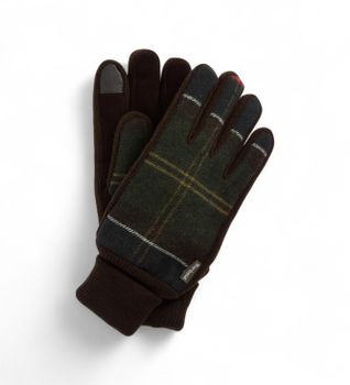 Barbour para hombre. MGL0144 Guantes Hackney Tartan verde (XL), Casual, Poliéster