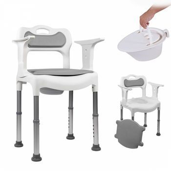 Silla De Baño Con Orinal 3 En 1 Mobiclinic Regulable En Altura Con Wc Silla De Ducha Resistente A La Oxidación Guido