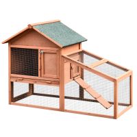 pawhut conejera exterior 2 niveles con bandeja extraible jardin patio