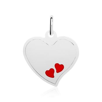 Colgante de plata 925 grabable corazones