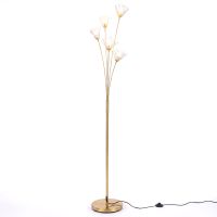 costway lampara de pie con diseno de diente de leon 5 brazos iluminacion ambiental estructura metalica elegante color dorado 28 x 180 cm