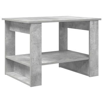Mesa De Café - Mesa De Centro - Mesa Baja Gris Concreto 72 X 50 X 50 Cm Madera De Ingeniería