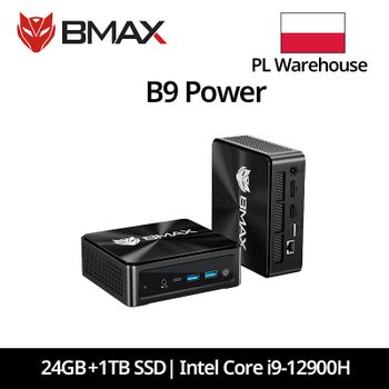 Mini PC Bmax B9 Power Barebone, Intel Core I9-12900H, 14 Núcleos, hasta 5.0GHz, 24GB de RAM, 1TB SSD, WiFi 6, Bluetooth 5.2