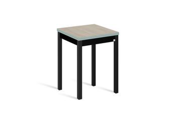 Mesa cocina alta extensible libro 65(130)x65 cm roble pata negro