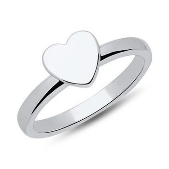 Anillo de plata 925 con opción de grabado en forma de corazón