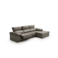 sofa chaise longue reclinable y deslizante melissa derecha gris oscuro