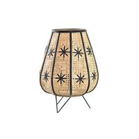 lampara sobremesa ratan metal 37x37x47 flor