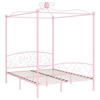 cama matrimonial  cama para adultos  estructura de cama con dosel metal rosa 160x200 cm