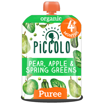 Piccolo Organic Pear Apple & Spring Greens 4m+