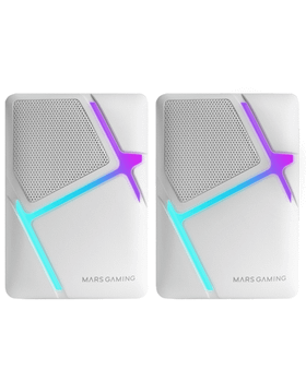ALTAVOCES 2.0 MARS GAMING MSHW BLANCO 10W ILUMINACION RGB CONTROL DE VOLUMEN JACK 3.5mm
