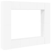 set de muebles de salon tv 8 piezas madera de ingenieria blanco vidaxl