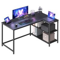 escritorio en l gaming oficina baldas ajustables 120x80x76 cm - negro