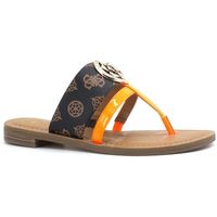 guess sandalias ciabatta loghi fluo brown orange fl6geafal21 para mujer