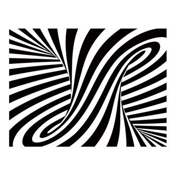 Papel Pintado 3d - Arte Óptico: Blanco Y Negro (200x154 Cm)