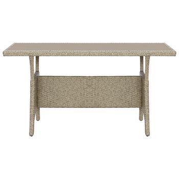 Mesa De Jardín | Mesa De Exterior De Ratán Sintético Gris 120x70x66 Cm