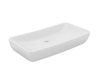 vidaxl lavabo de lujo de ceramica rectangular blanco mate 71x38 cm