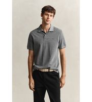 gant para hombre 2014102 polo en dos tonos gris l casual algodon manga corta
