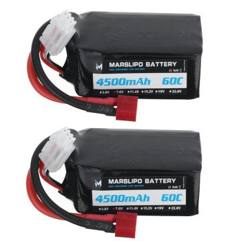 Batería Lipo MARSLIPO 7.6V 4500mAh 60C 2S T Plug para coche RC