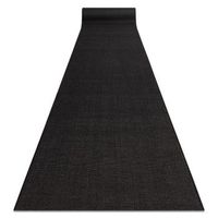 alfombra de pasillo sizal floorlux modelo 20433 liso negro 80 cm 80x240 cm