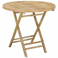 mesa de jardin  mesa de exterior natural 80 x 70 cm bambu