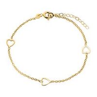 9 quilates pulsera de oro con corazones