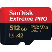 sandisk extreme pro microsdxc 512gb uhs-i a2 clase 10 v30  adaptador