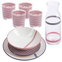 vajilla el ganso platos o272019 cm con botella 12l y vasos 345ml