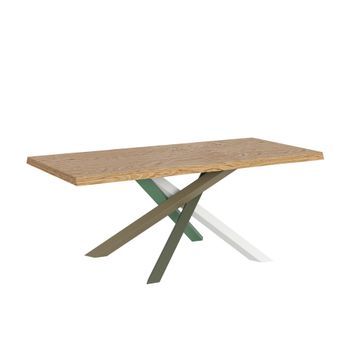 Mesa Extensible 90x180/230 Cm Versalux Patas Roble Descortezado 4/a