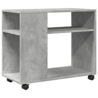 mesa auxiliarmesa de centromesita de centro ruedas madera ingenieria gris hormigon 70x35x60cm