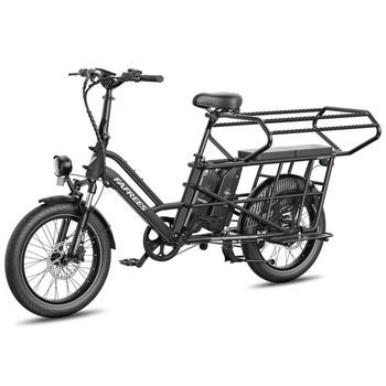 Bicicleta Eléctrica Fafrees Ff20 Cuv Asiento Doble Infantil Bicicleta 24ah, 0-12 Años Carga 100kg Bastidor Acero Anticorrosivo-negro