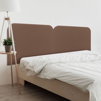 Dhome Cabecero Arcilla 160cm Dual Tapizado En Polipiel Liso Curvo 70cm Altura Pared Acústicos Cabeceros Absorbentes Cabezal Cama (arcilla, 160 Dual)