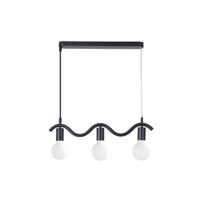 lampara colgante wama de 3 bombillas en metal negro