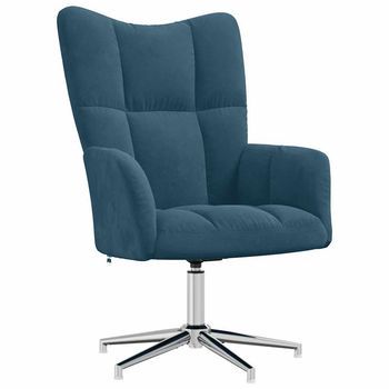 Sillón De Relax De Terciopelo Azul Vidaxl