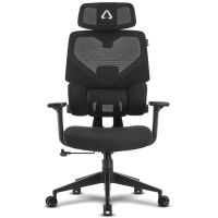 alpha gamer iris silla ergonomica de malla con soporte cervical y lumbar ajustable negra