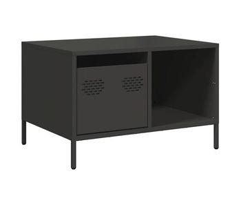 Mesa de café - mesa de centro acero laminado en frío negro 68,5x50x43,5 cm