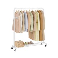 perchero para ropa con ruedas y frenos ajustables blanco nube  38 x 110 x 1415 cm