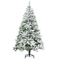 arbol de navidad artificial nevado ignifugo verdeblanco