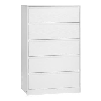Cómoda de 5 cajones de color blanco