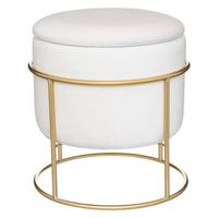 puf eliane de terciopelo blanco marfil - atmosphera createur dinterieur