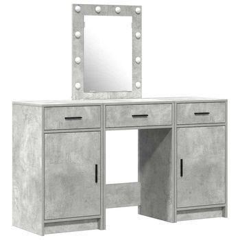 Mesa Tocador | Mesa De Maquillaje Gris 50 X 41 X 135 Cm Madera De Ingeniería