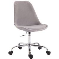 silla de oficina toulouse en terciopelo gris 54x48x81 cm clp