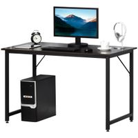 homcom mesa de ordenador mesa para hogar oficina estudio con pies ajustables 120x60x73cm negro   aosom espana
