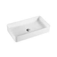 lavabo sobre encimera ceramico blanco brillo lavamanos bano para encimera rectangular  51cm x 35cm  blanco brillo