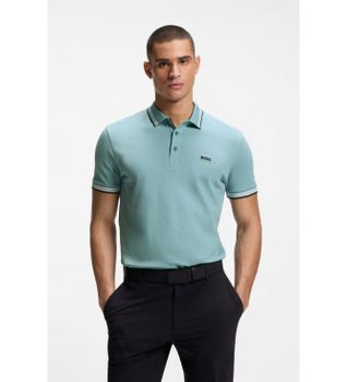 BOSS para hombre. 50469055 Polo Paddy azul (L), Casual, Algodón, Manga corta
