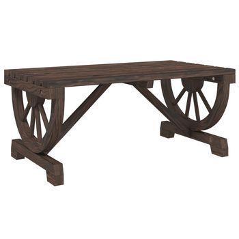Mesa De Centro De Jardín | Mesa De Exterior Madera Maciza Abeto 90x50x40 Cm